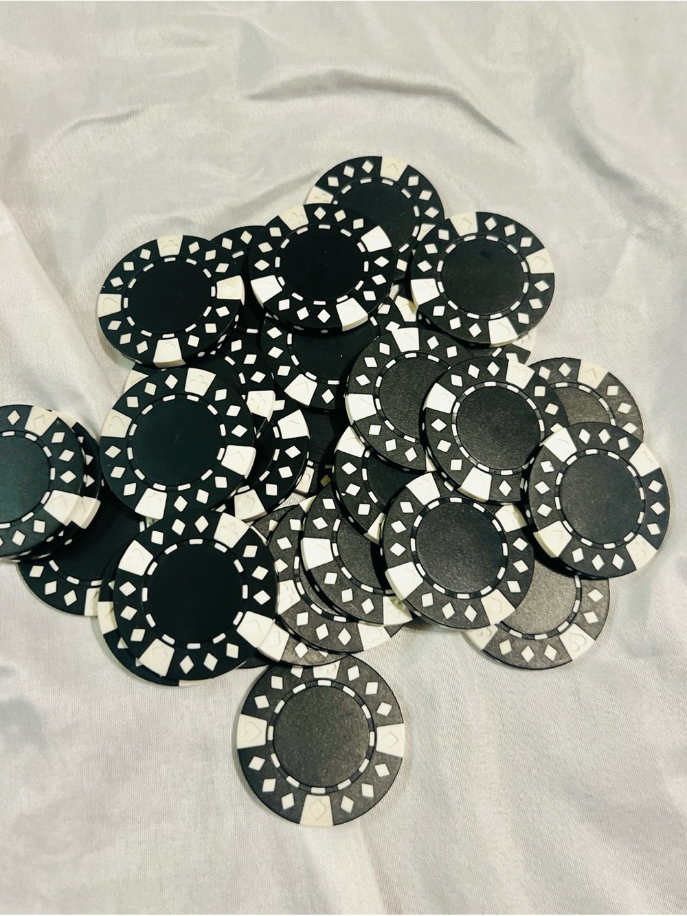Black Casino-Style Poker Chips - Set